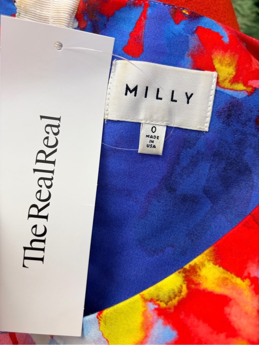 Milly Floral Print Sheath Dress Multicolor V-neck Sleeveless Watercolor - Picture 5 of 6